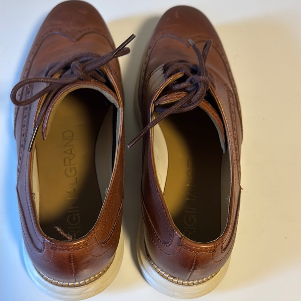Men's ØriginalGrand Wingtip Oxfords Dress Shoes Cole Hann 11.5 Wide (worn twice) - Picture 11 of 12
